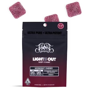 Heavy hitters - LIGHTS OUT | MIDNIGHT CHERRY | 1:1 CBN GUMMIES | 100MG