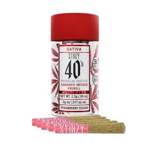 Stiiizy - 40S | STRAWBERRY COUGH INF 5PK MINI PREROLLS | 2.5G